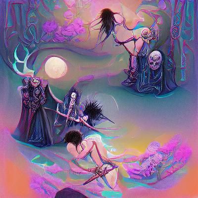 Ritual necromancy fantasy illustration