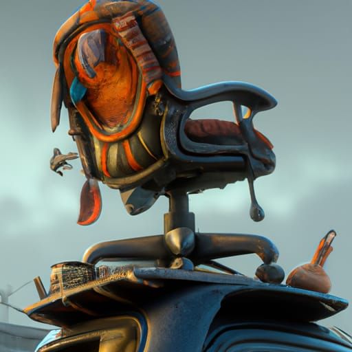 chair on top of a car