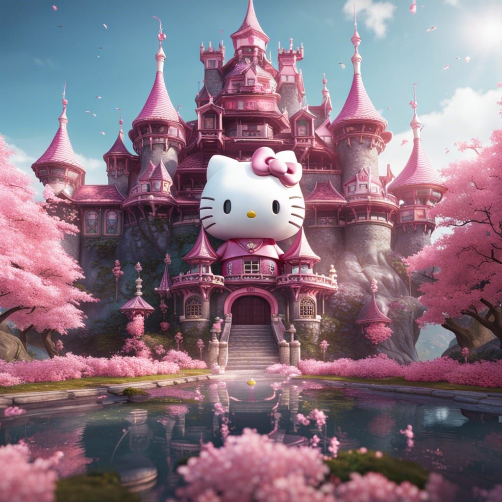 Hello Kitty castle - AI Generated Artwork - NightCafe Creator