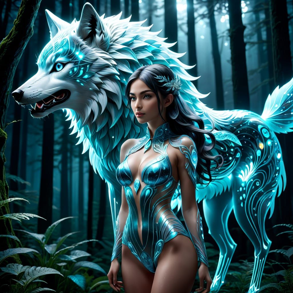 The woman and her wolf
