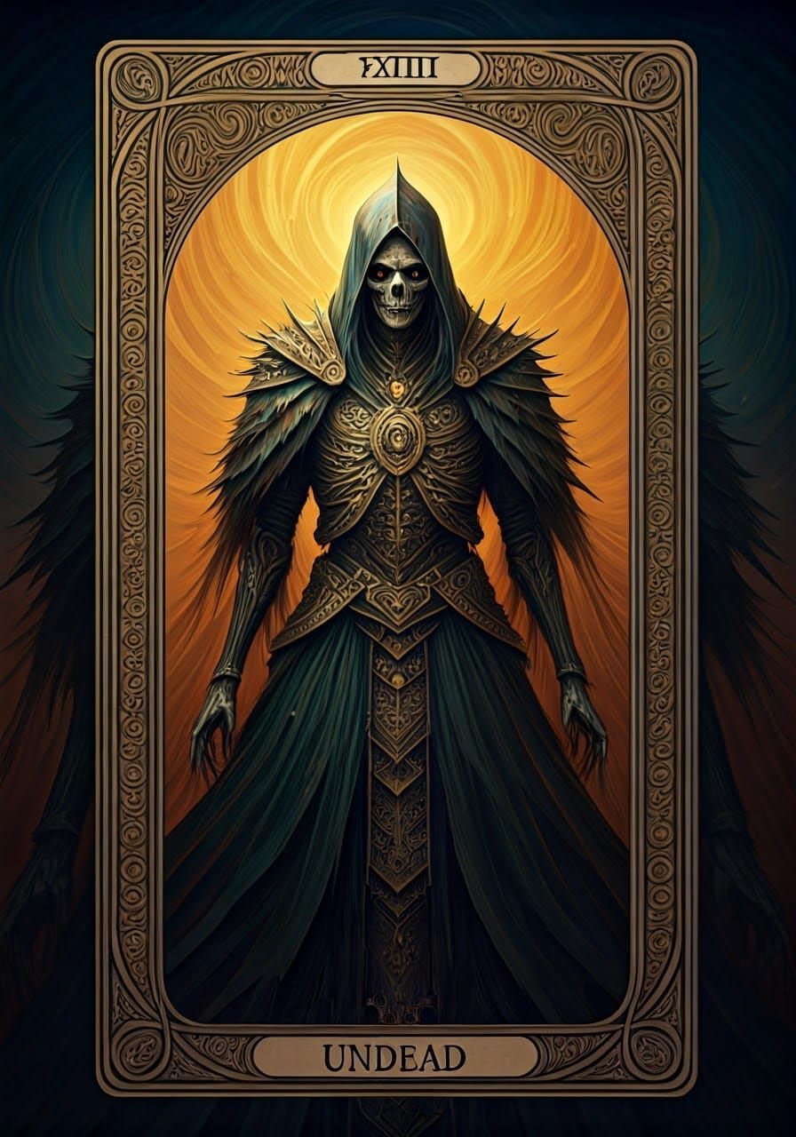  tarot card of the Undead.   by @AI Curious