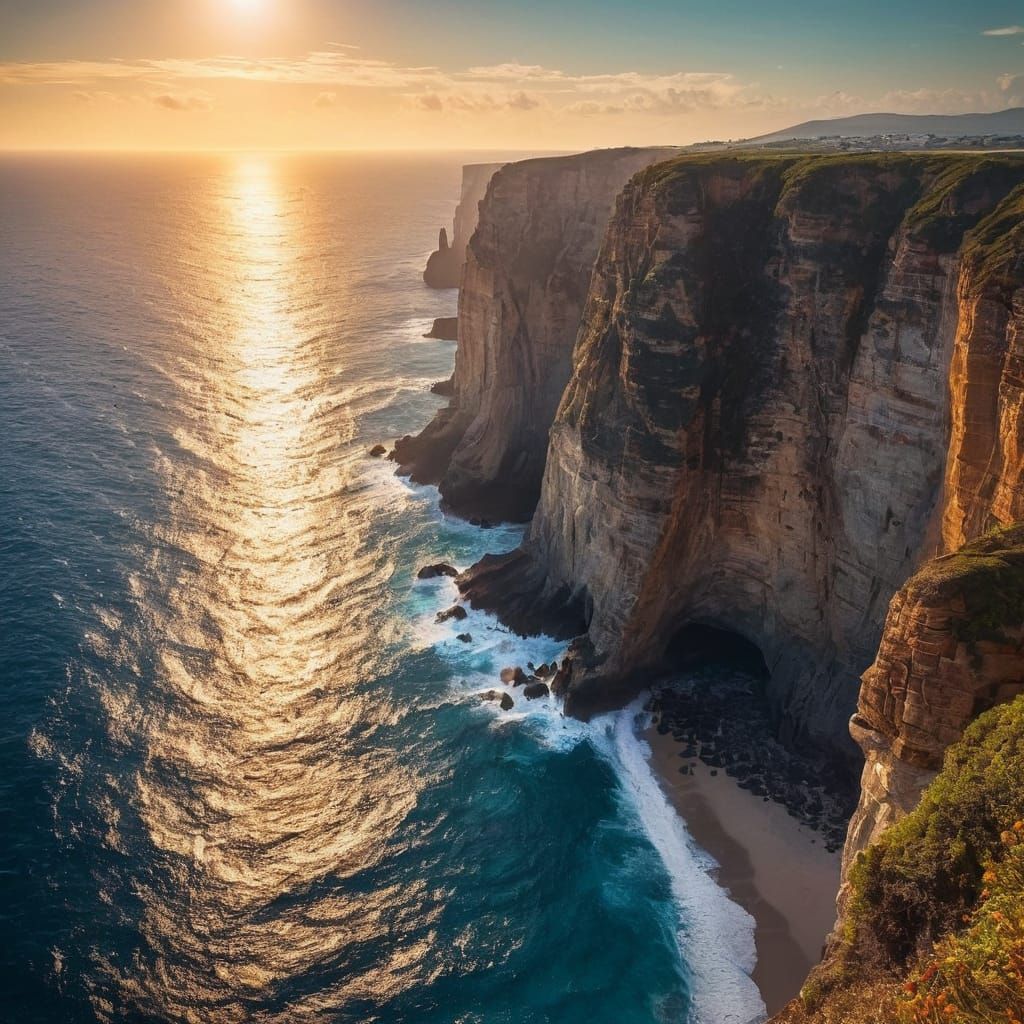 Cliffside overlooking endless ocean