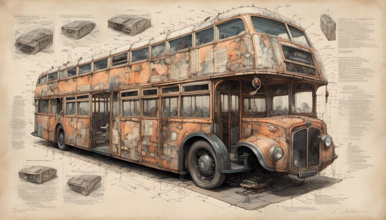 steampunk bus Creative Fabrica