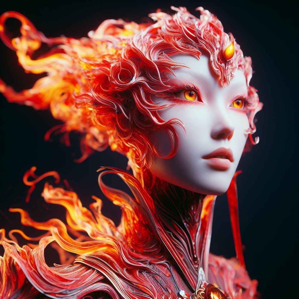 Red glass fire spirit 3 AI Generated Artwork NightCafe Creator