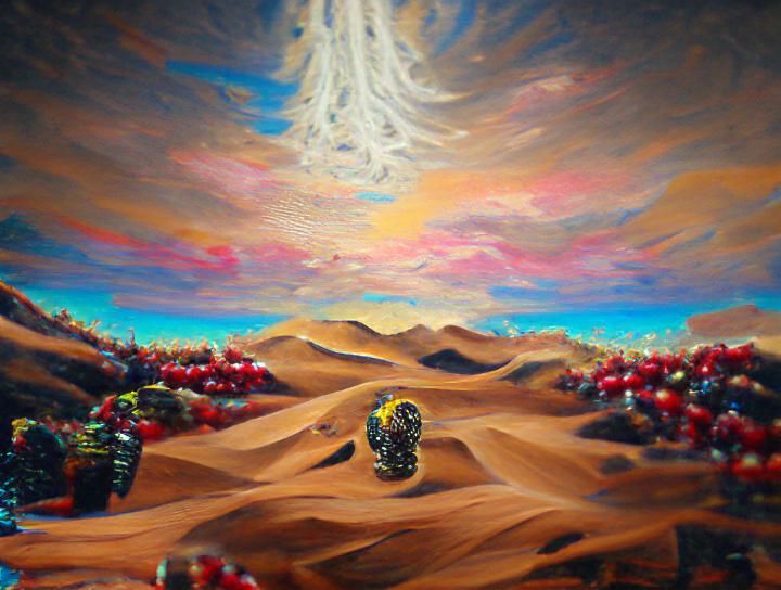 desert oil on canvas 8k resolution