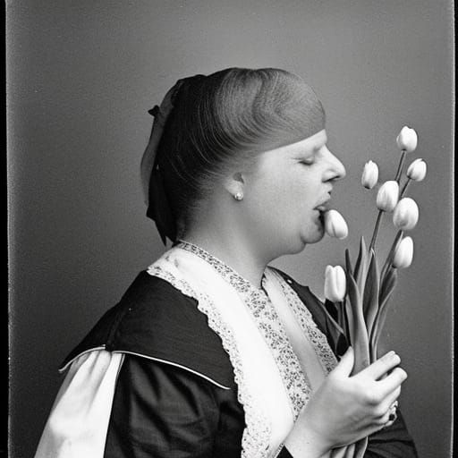 Sniffing tulips...