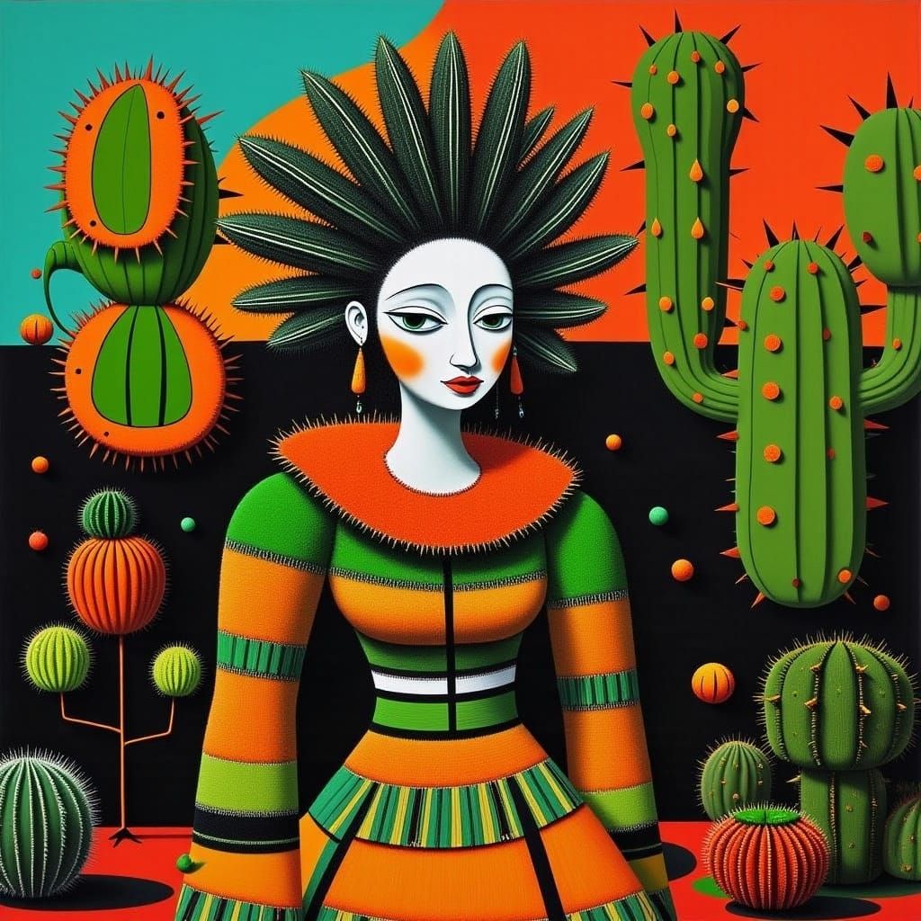 <lora:CACTUS PEOPLE:1.0>  Beautiful geisha 