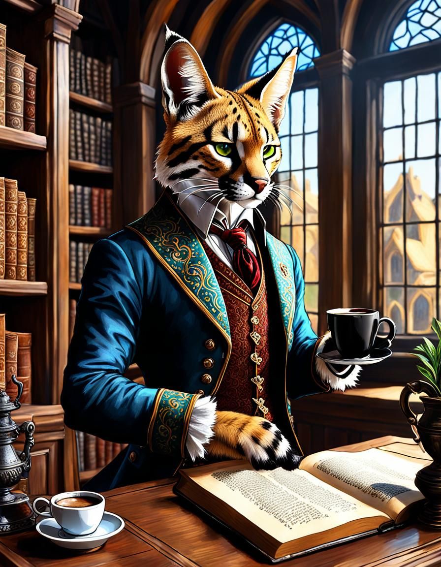 Jacobean enjoying his coffee AI Generated Artwork NightCafe Creator