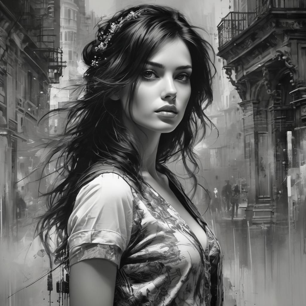 Black and white portrait AI Generated Artwork NightCafe Creator