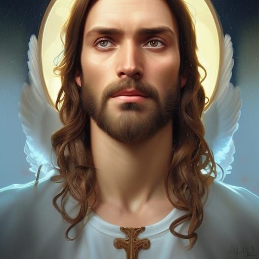 jesus with angels - AI Generated Artwork - NightCafe Creator