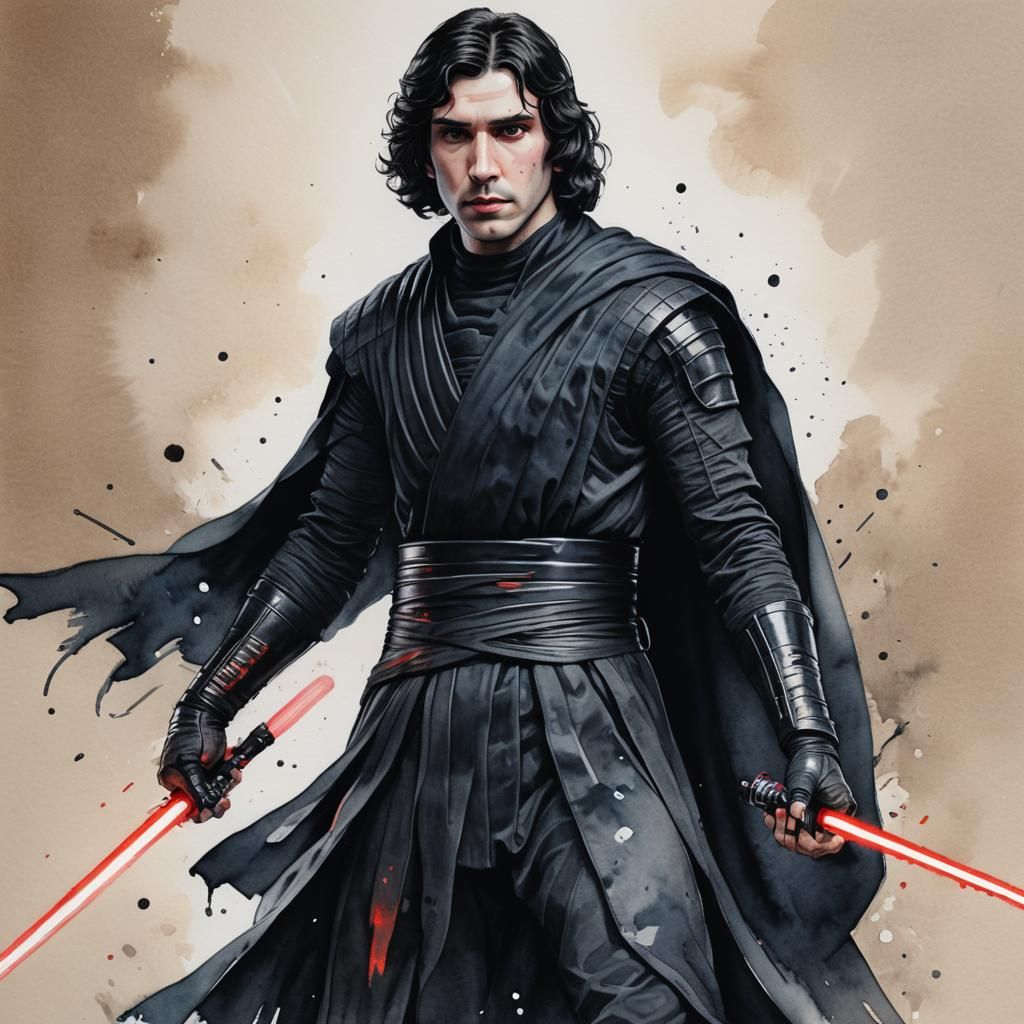 Kylo Ren, full body pose, character design, wlop, artgerm, k...
