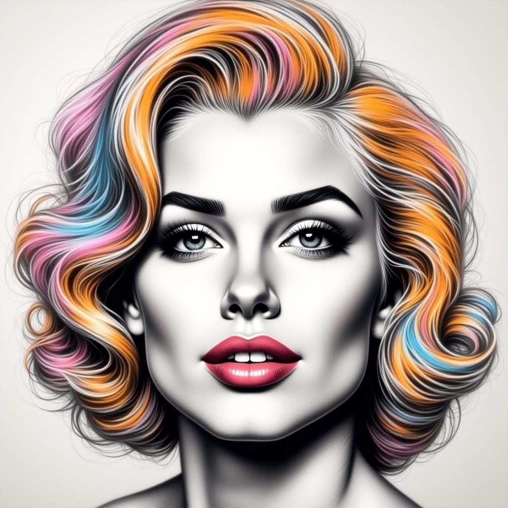 Marilyn Portrait in Chalk