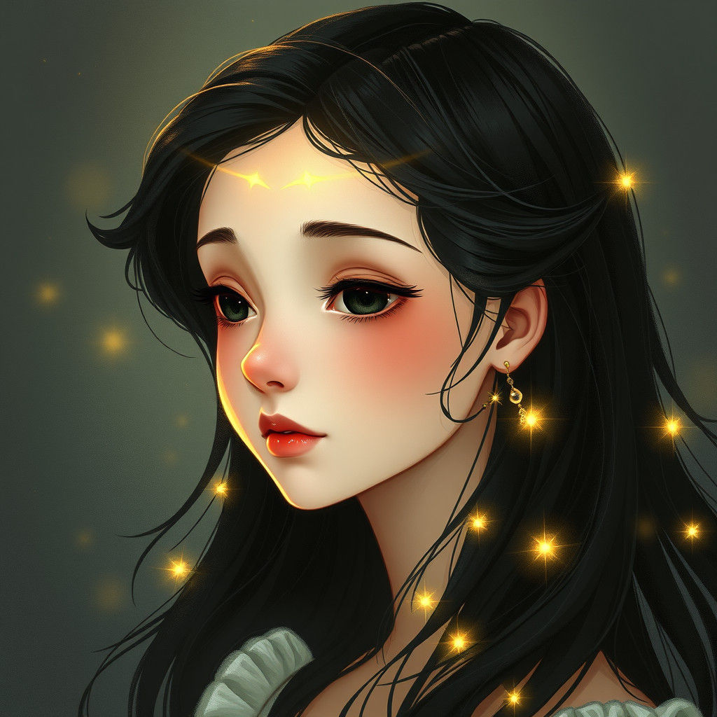 Glowing Kiss on Princess Forehead in Dreamy Style