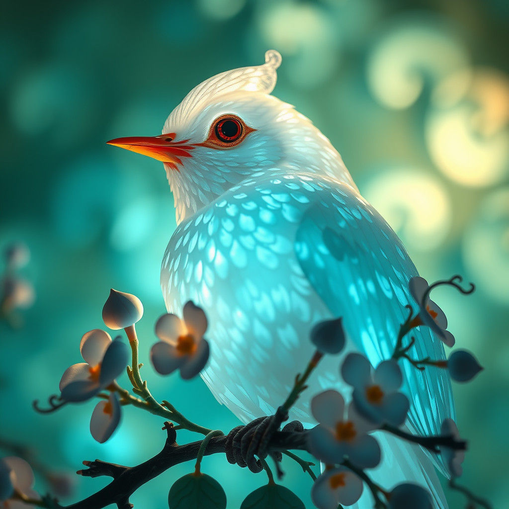 A bird made of light   by @blenta