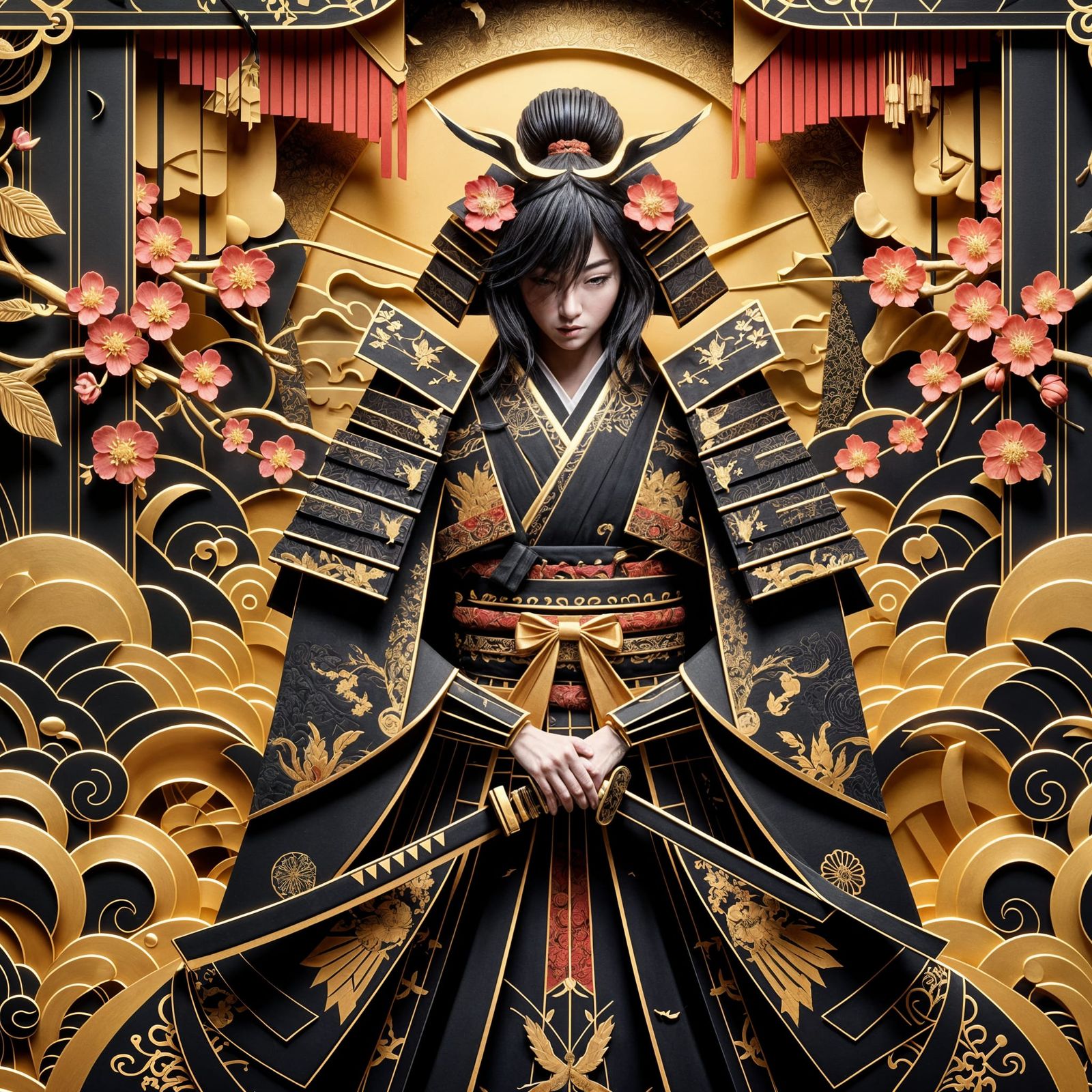 Kirigami samurai