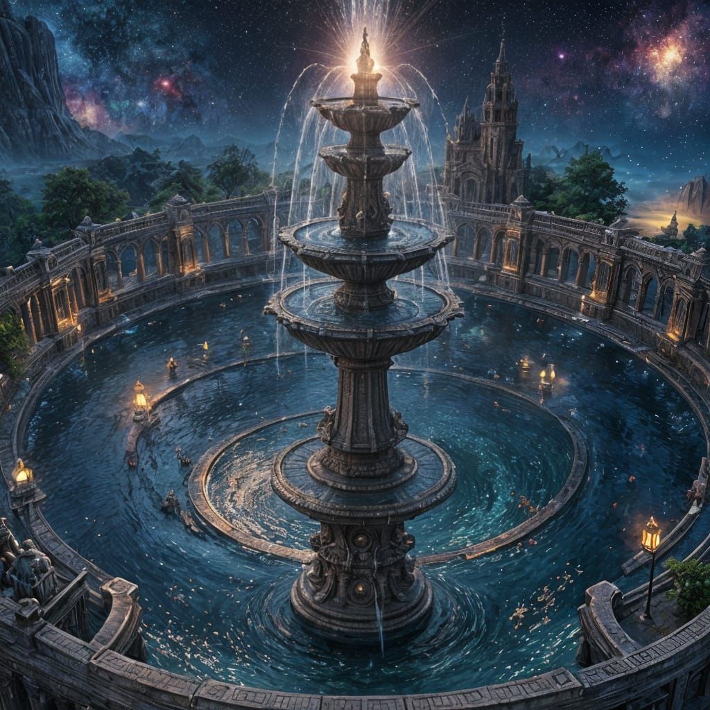 Galactic Fountain Concept Art in Deep Color