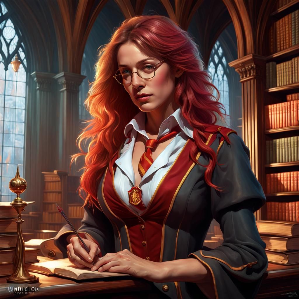 Gryffindor Librarian II - AI Generated Artwork - NightCafe Creator