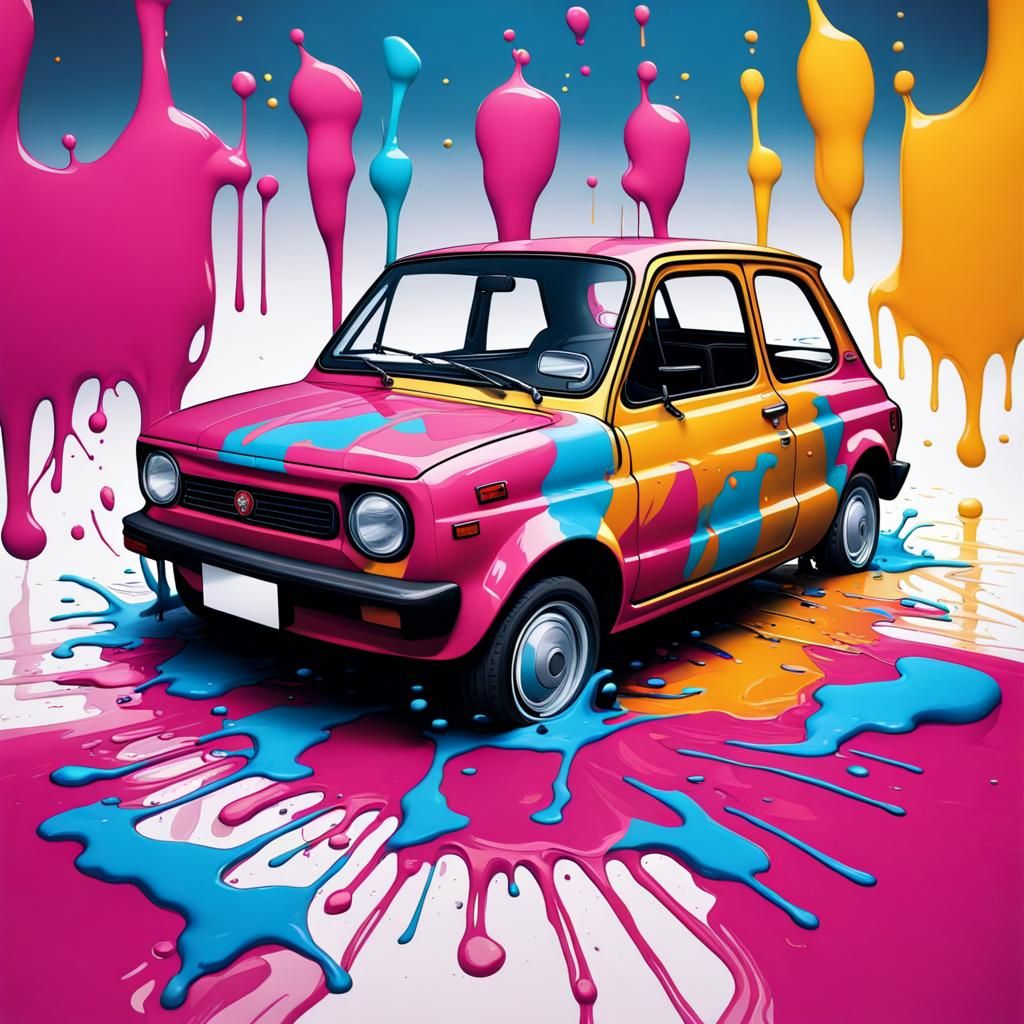 color image, car fiat 126p without structural changes, on a white ...