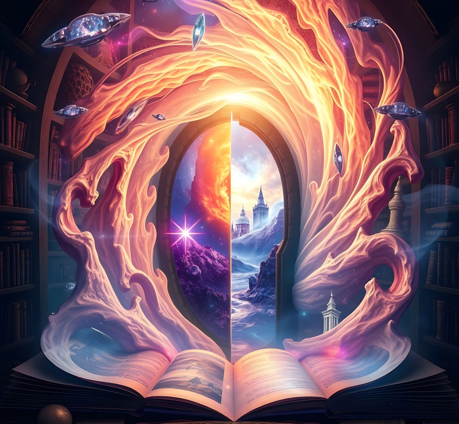 Open Storybook Door, Mystic Marvels Pour, Past-Future Allure  by @eGarden