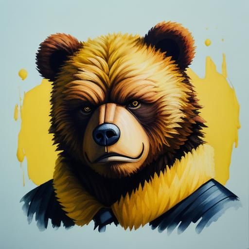 yellow fur grumpy bear