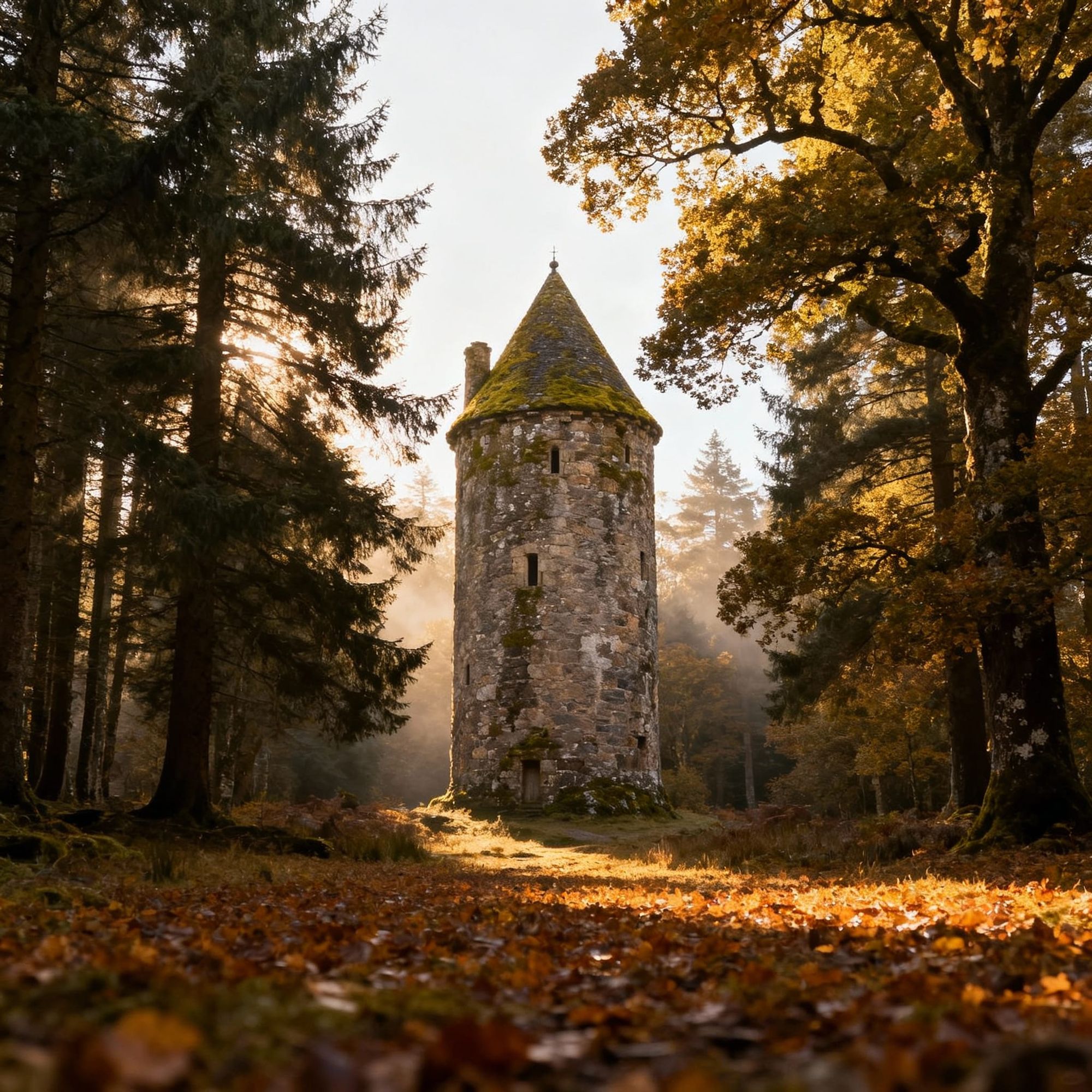 a scottish borderlands peel tower in woodland 