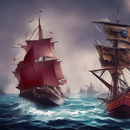 Wooden sailing ship