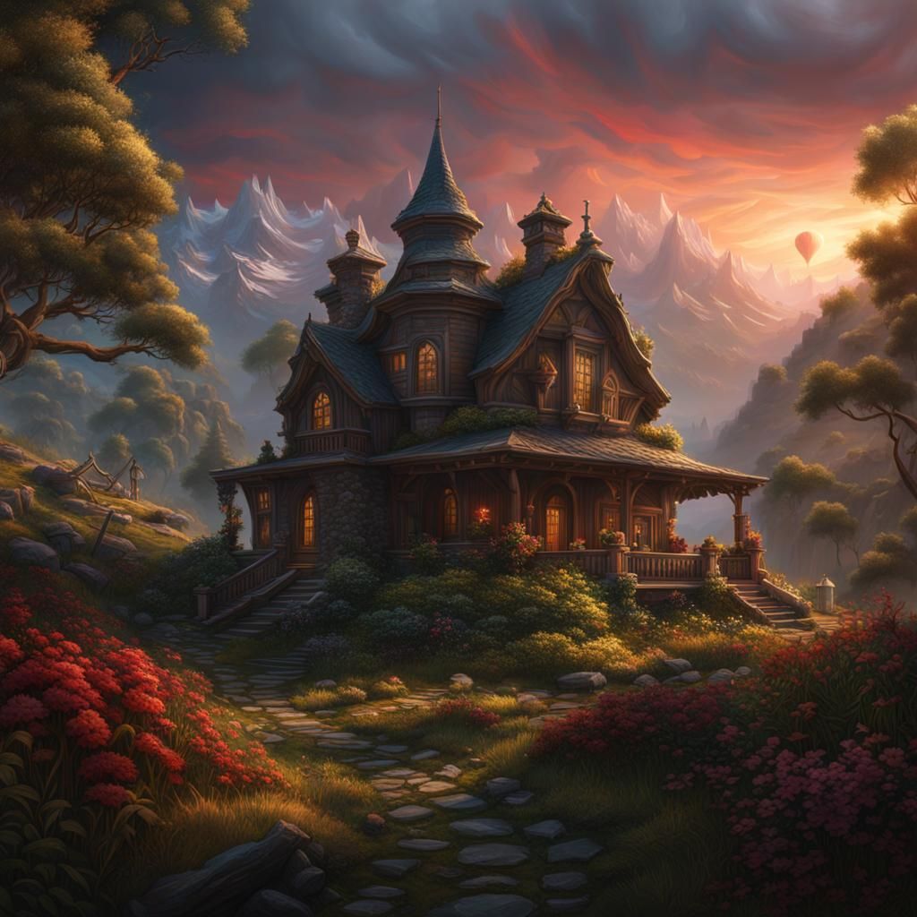 Home is where the heart is detailed matte painting, deep color, fantastical, intricate detail, splash ...  by @Ravo