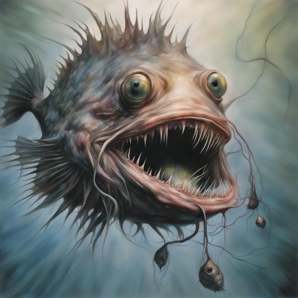 Deep-Sea Angler Fish - AI Generated Artwork - NightCafe Creator