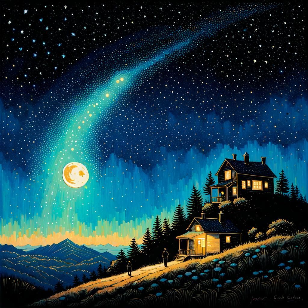 Starry Hilltop rendezvous, James Eads  by @Krizza