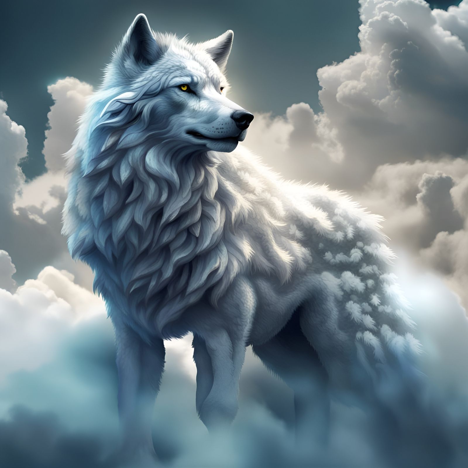 Sky Wolf - AI Generated Artwork - NightCafe Creator