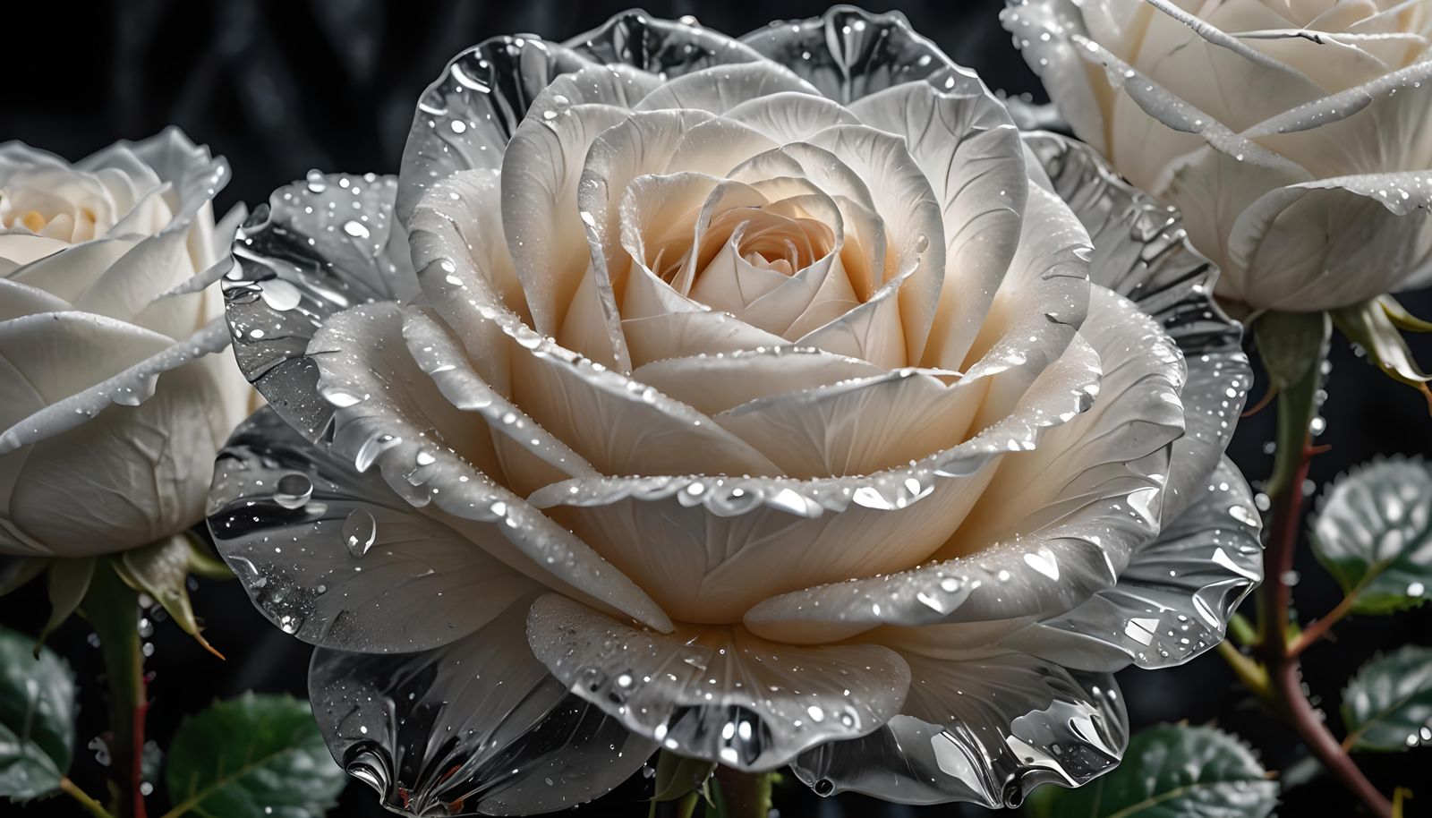 A White Crystal Rose In Bloom  by @KOSH