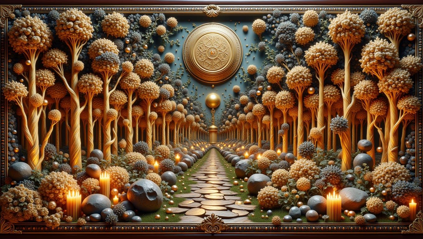 Byzantine Fresco. Luxurious garden IV