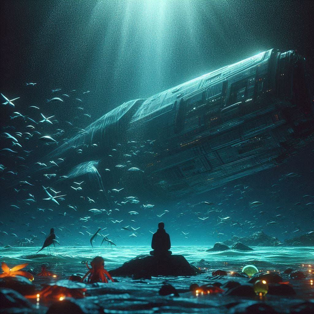Spaceship on the ocean floor