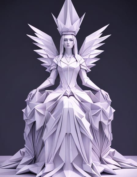 Paper origami queen   by @David Myers