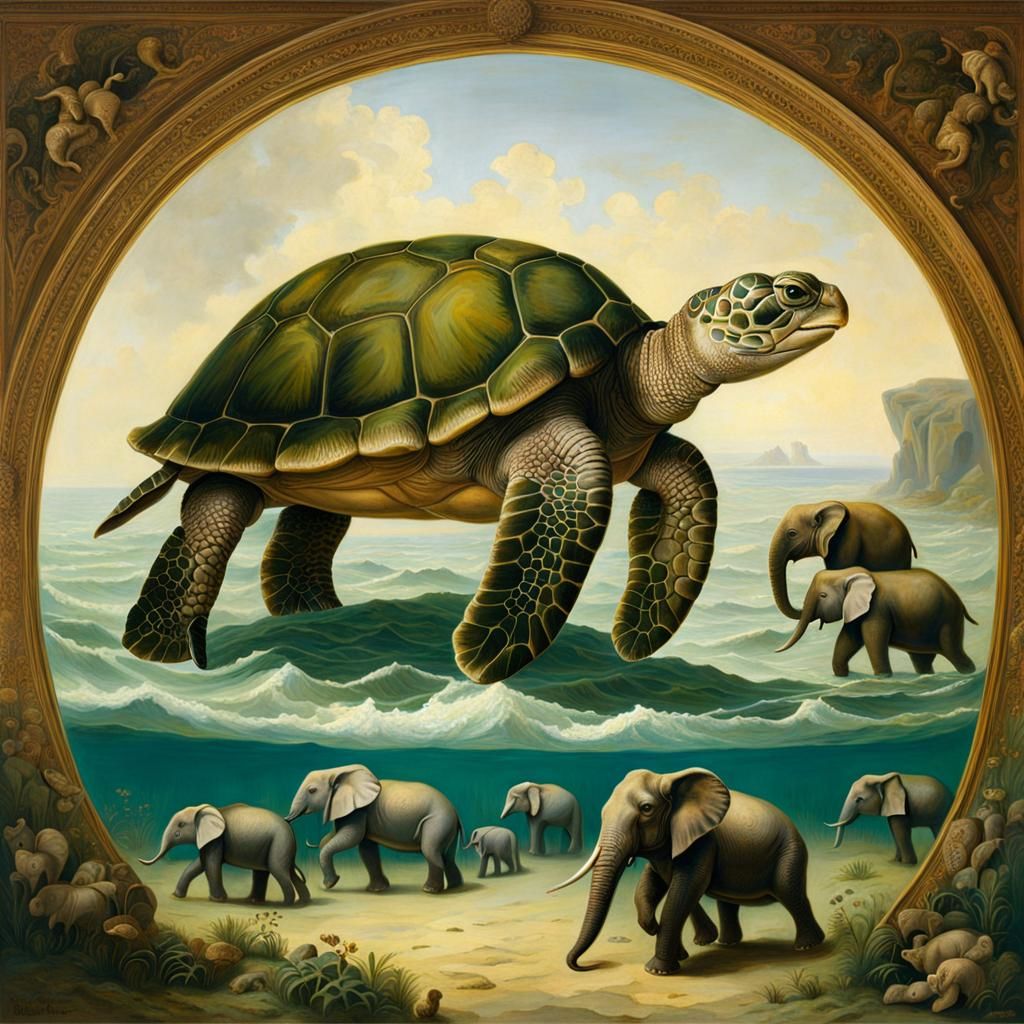 Not the Great A'tuin carrying 4 elephants and the Discworld - AI ...