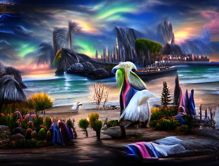 The Pelican Bird on the Seashores..