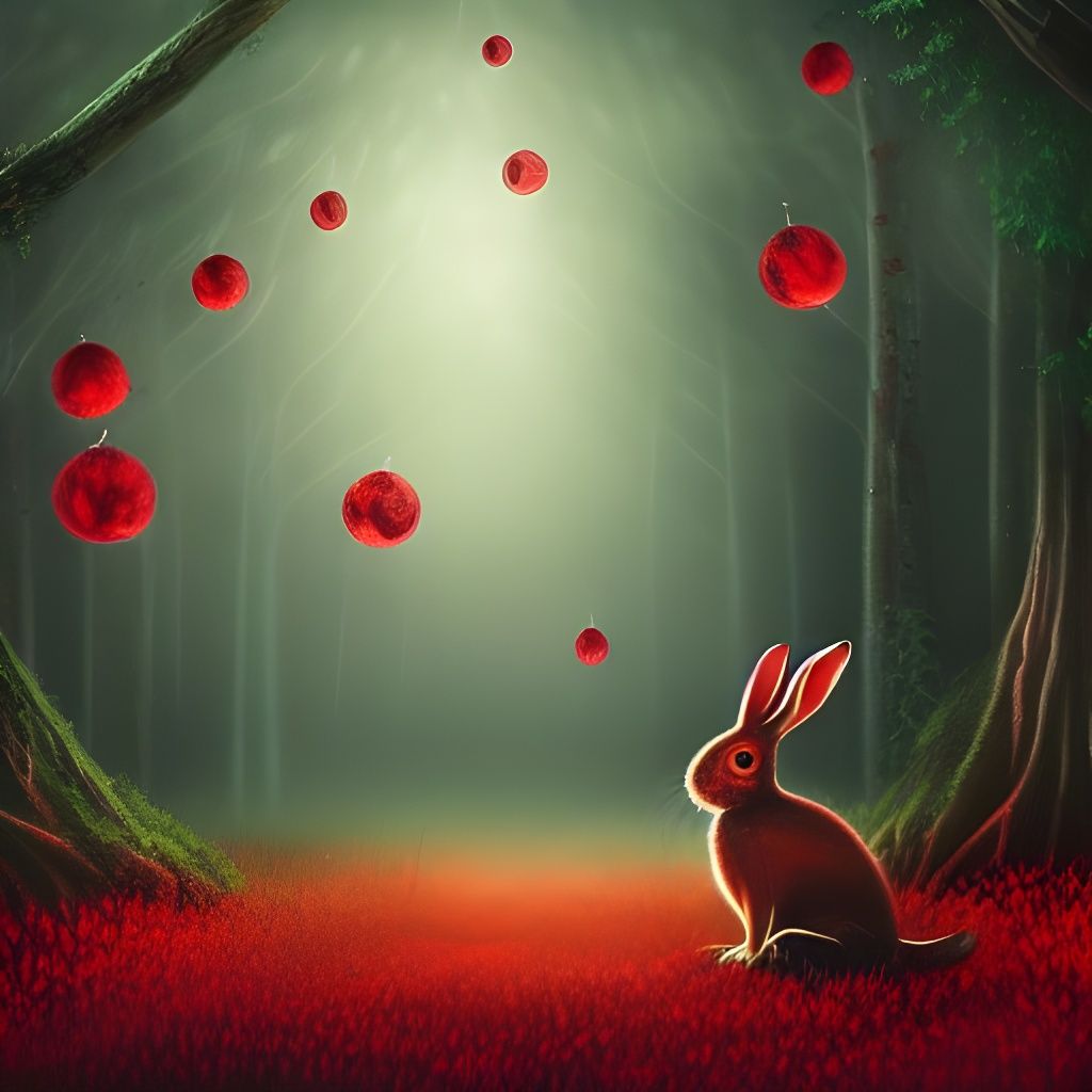 Ruby Red Rabbit AI Generated Artwork NightCafe Creator