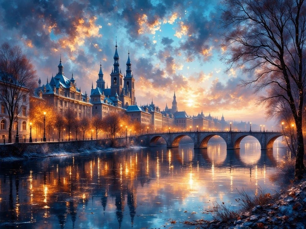 Dusk, the city changes from day to night, from work to play.  by @Simon