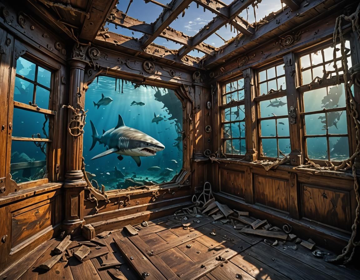 In the sunken ship