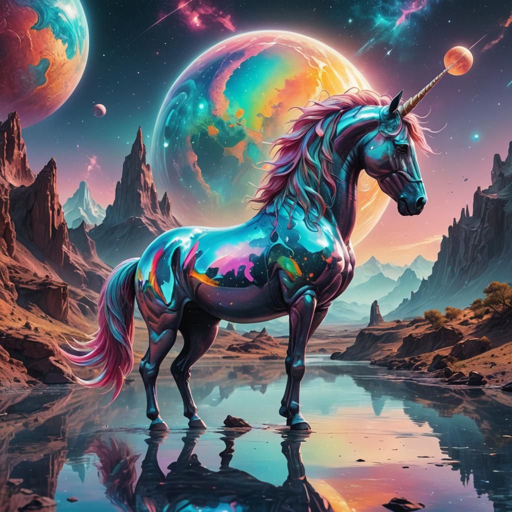 Unicorn of an Alien Planet - AI Generated Artwork - NightCafe Creator