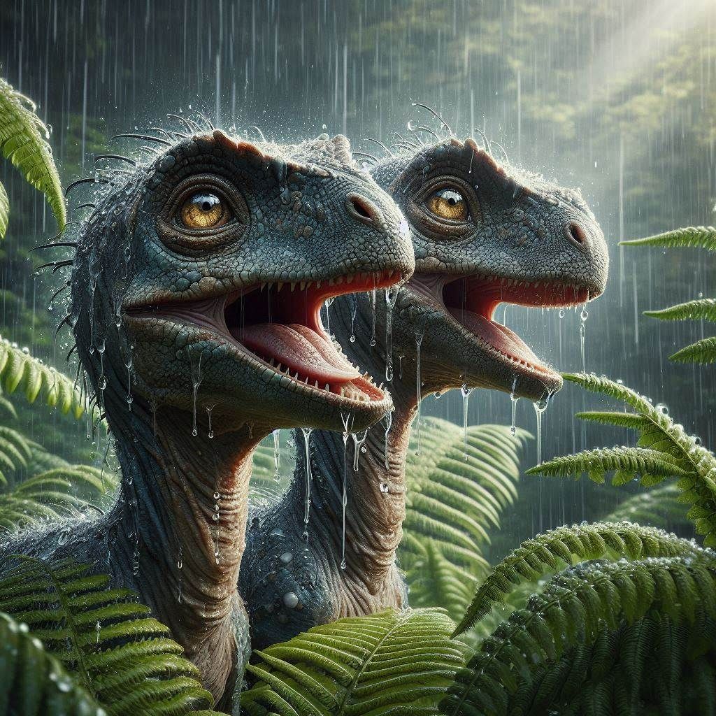 Dinos in the rain 3