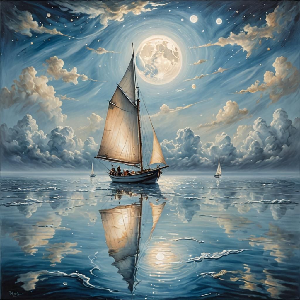Sailing Beneath the Moon  by @Johnny Fish