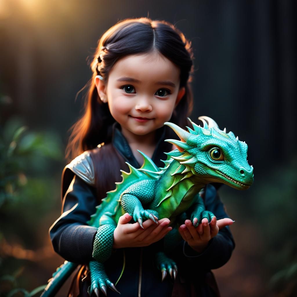 girl and her pet dragon - AI Generated Artwork - NightCafe Creator