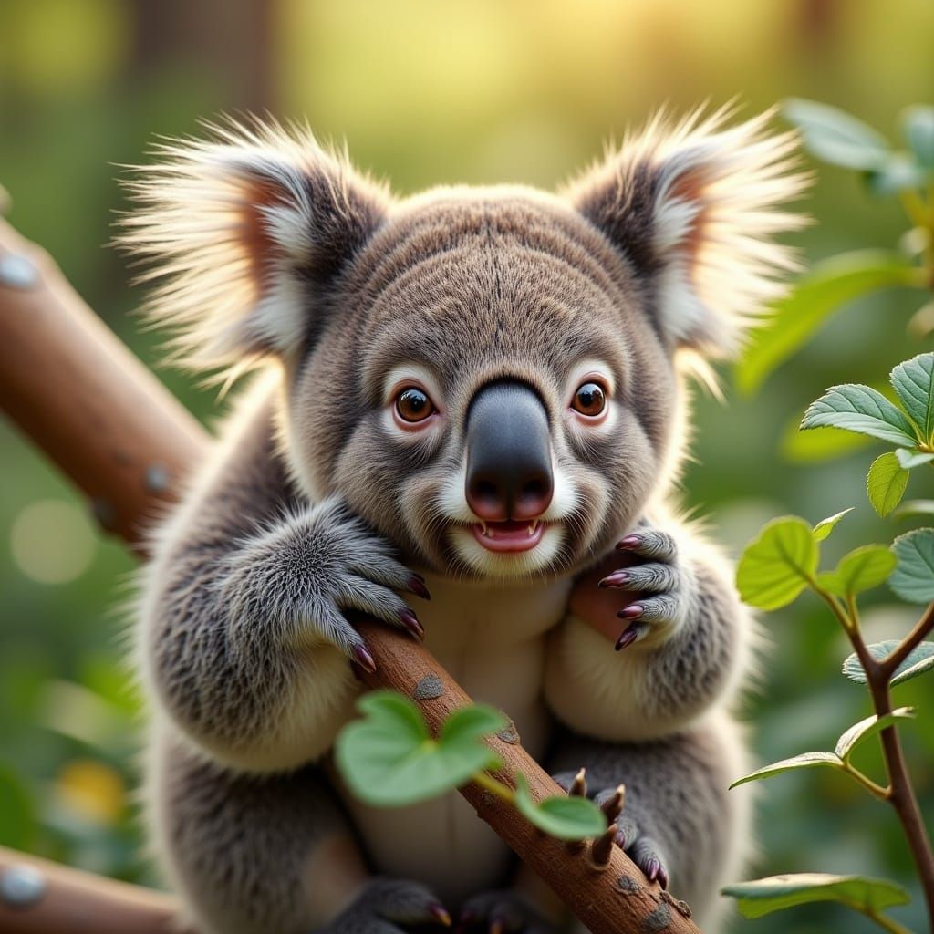 A cute koala playing in a park <lora:Dark Fantasy Schnell:1.0>
