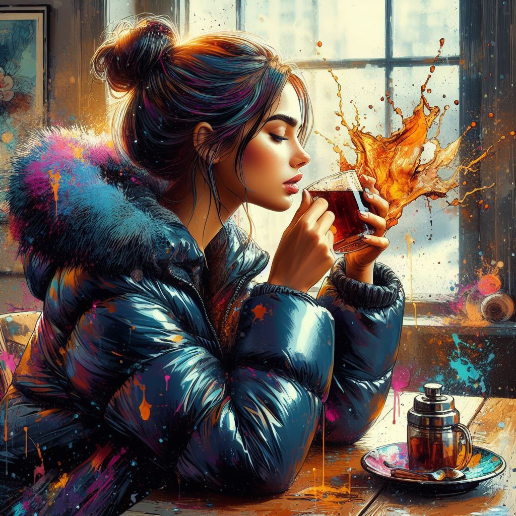 Woman in down jacket