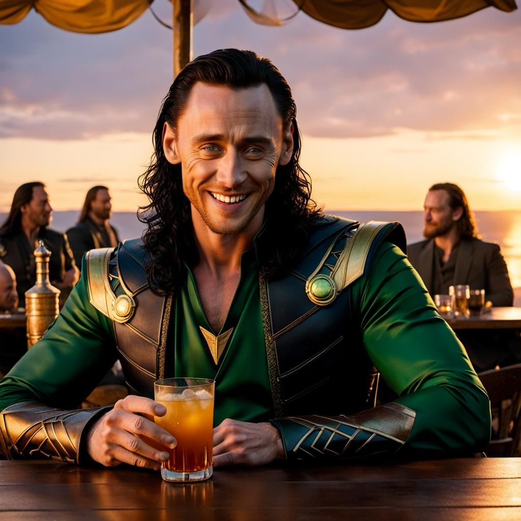 Loki on the beach  by @Morgana Nera