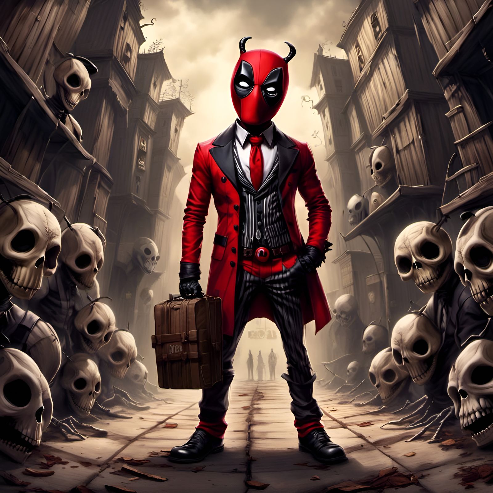 <lora:Spiffified:1.0>man dressed as Deadpool