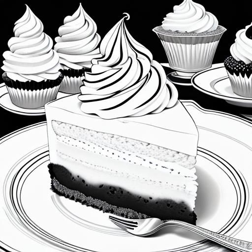 Strawberry Cheesecake, coloring_book line art, colouring in ...