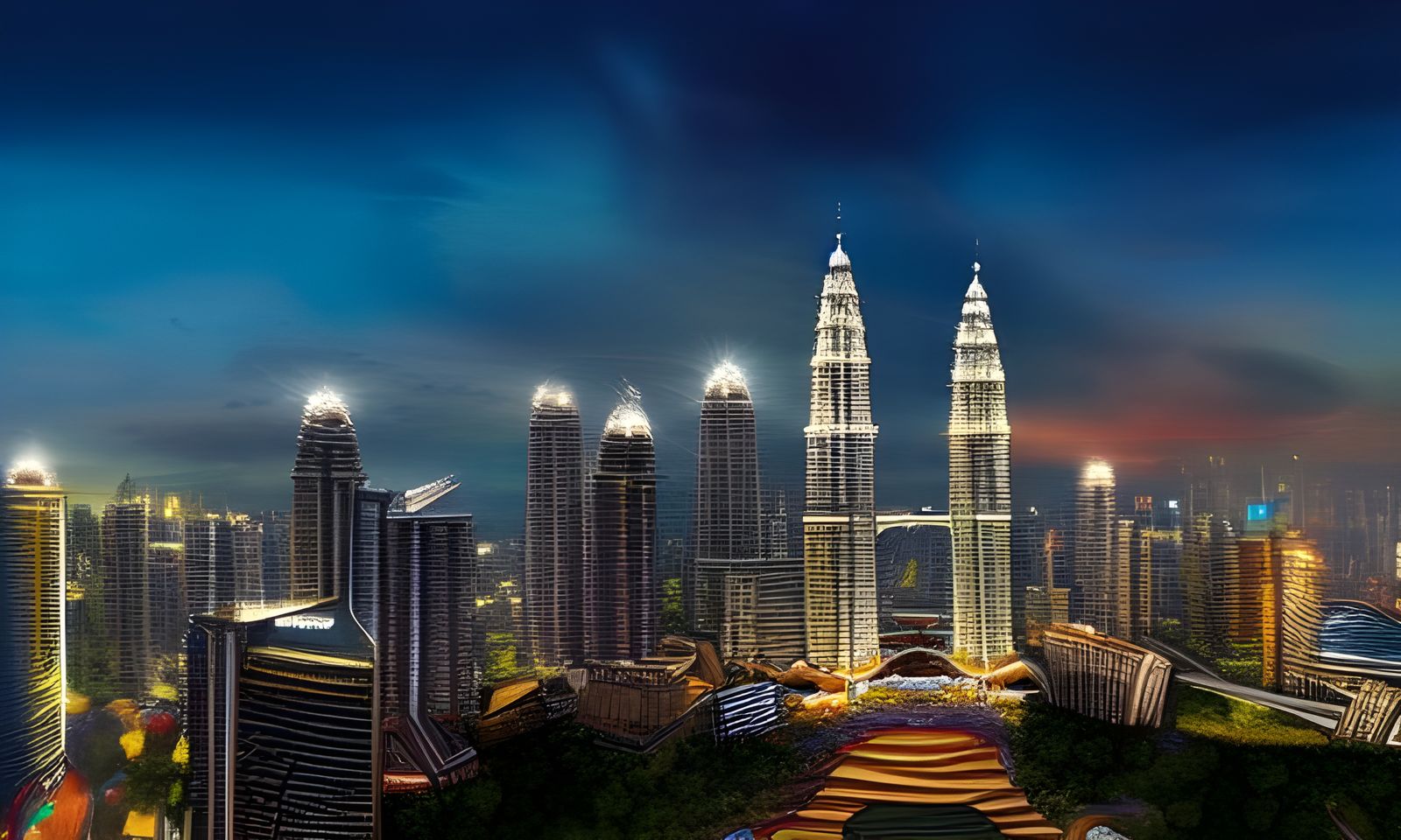 "Hyperdetailed Psychedelic Jungle City Concept Art of Kuala ...