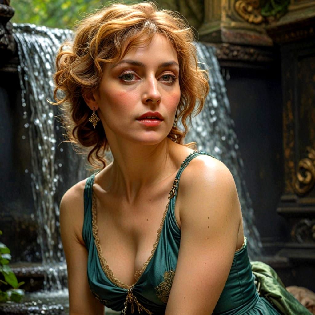 Elegant Lady Portrait in Expressive Oil Painting Style